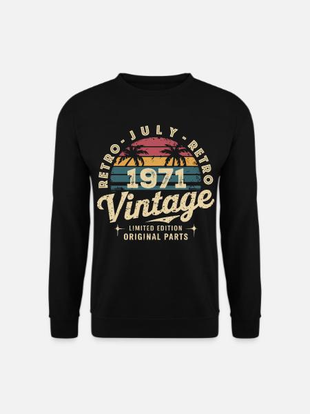 Vintage Juli 1971 Retro Limited Edition - Unisex Pullover - Schwarz