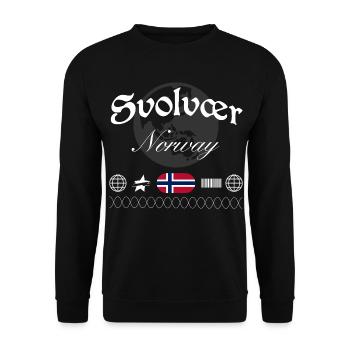 Souvenir de voyage Svolvær Norway Streetwear - Sweat-shirt Unisexe - noir - Devant - Alina (178cm) & Michal (187cm)