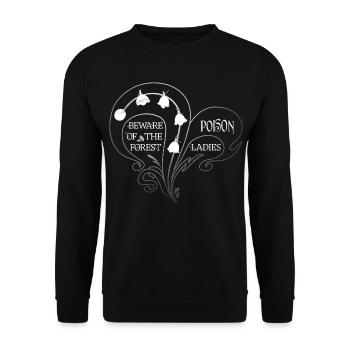 Poisonous White Beauty - Lily of the Valley Vintag - Unisex Sweatshirt - black - Front - Alina (178cm) & Michal (187cm)