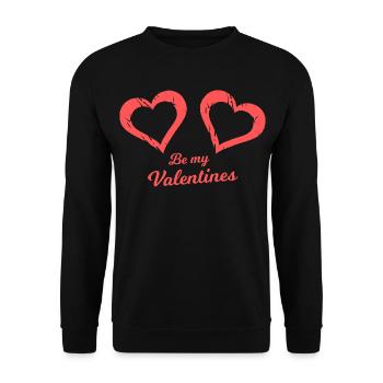 Be my Valentines Heart Brush - Unisex Sweatshirt - black - Front - Alina (178cm) & Michal (187cm)