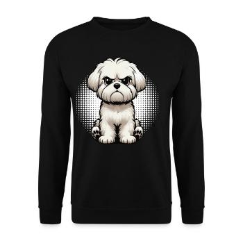 Malteser Propriétaire Maltese Lovers - Sweat-shirt Unisexe - noir - Devant - Alina (178cm) & Michal (187cm)