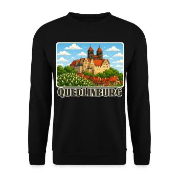 Quedlinburg - Unisex Pullover - Schwarz - Vorne - Alina (178cm) & Michal (187cm)