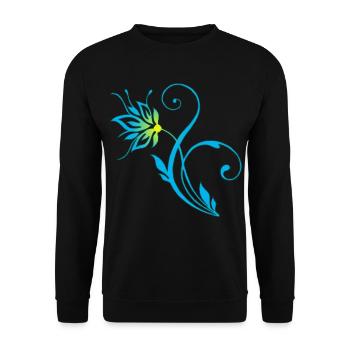 Blue Flower - Unisex Sweatshirt - black - Front - Alina (178cm) & Michal (187cm)