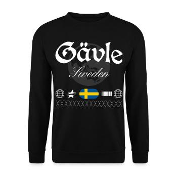Gävle Schweden Streetwear Reise Souvenir - Unisex Pullover - Schwarz - Vorne - Alina (178cm) & Michal (187cm)
