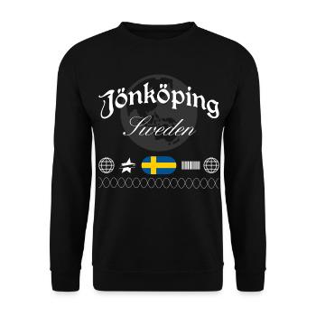 Jönköping Schweden Streetwear Reise Souvenir - Unisex Pullover - Schwarz - Vorne - Alina (178cm) & Michal (187cm)