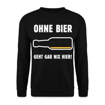 Ohne Bier Geht Gar Nix Hier! (Bierchen / NEG 2C) - Unisex Pullover - Schwarz - Vorne - Alina (178cm) & Michal (187cm)