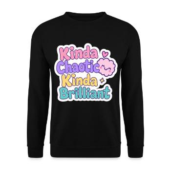 Un peu chaotique, plutôt brillant - Sweat-shirt Unisexe - noir - Devant - Alina (178cm) & Michal (187cm)