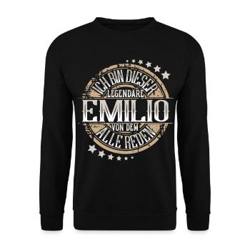 Emilio - Unisex Pullover - Schwarz - Vorne - Alina (178cm) & Michal (187cm)