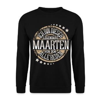 Maarten - Unisex Pullover - Schwarz - Vorne - Alina (178cm) & Michal (187cm)