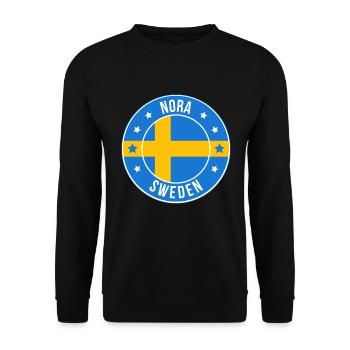 Emblème Nora Suède Cercle de drapeau - Sweat-shirt Unisexe - noir - Devant - Alina (178cm) & Michal (187cm)