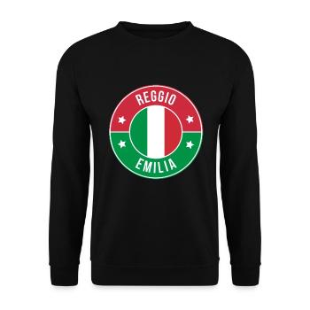 Reggio Emilia Roundel Flag - Unisex Sweatshirt - black - Front - Alina (178cm) & Michal (187cm)