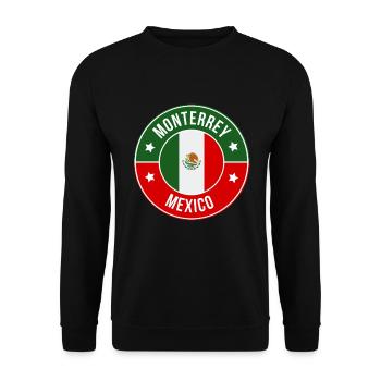 Monterrey Flag Emblem - Unisex Sweatshirt - black - Front - Alina (178cm) & Michal (187cm)