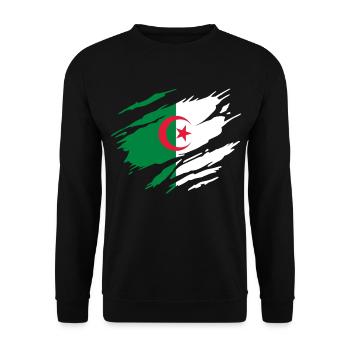 Algerische Flagge Algeriens - Unisex Pullover - Schwarz - Vorne - Alina (178cm) & Michal (187cm)