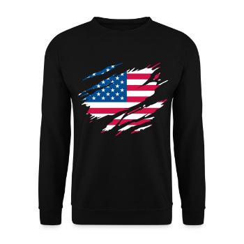 États-Unis Drapeau Américain Américaine - Sweat-shirt Unisexe - noir - Devant - Alina (178cm) & Michal (187cm)