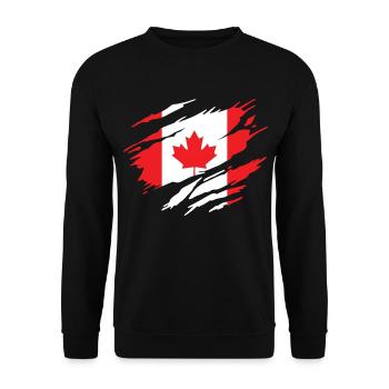 Kanada, Kanadische Flagge, Kanadische Frau - Unisex Pullover - Schwarz - Vorne - Alina (178cm) & Michal (187cm)