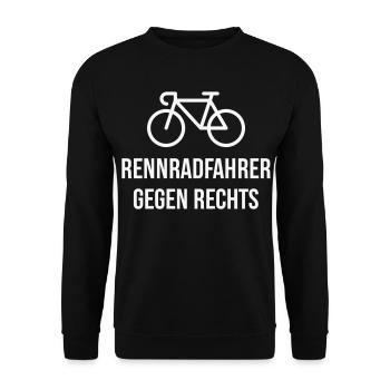 Rennradfahrer Gegen Rechts (Radfahrer Rennrad / W) - Unisex Pullover - Schwarz - Vorne - Alina (178cm) & Michal (187cm)