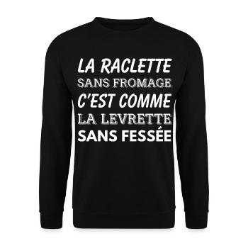 Raclette Cadeau humour personnalisé - Sweat-shirt Unisexe - noir - Devant - Alina (178cm) & Michal (187cm)