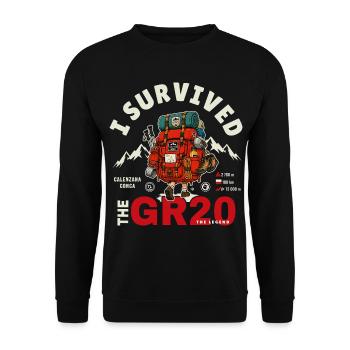 I Survived the GR20 corse cadeau randonnée - Sweat-shirt Unisexe - noir - Devant - Alina (178cm) & Michal (187cm)