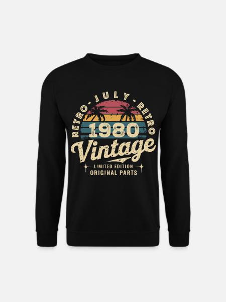 Vintage Juli 1980 Retro Limited Edition - Unisex Pullover - Schwarz