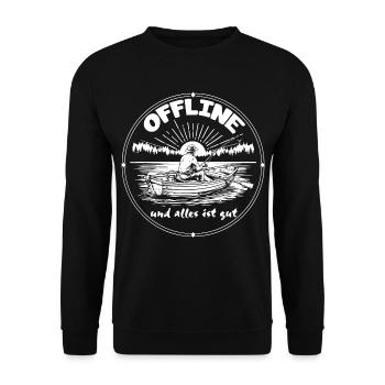Angeln Natur - Unisex Pullover - Schwarz - Vorne - Alina (178cm) & Michal (187cm)