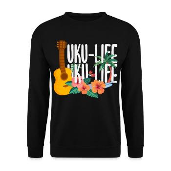 Funny Ukulele Designs and Sayings - Unisex Sweatshirt - black - Front - Alina (178cm) & Michal (187cm)