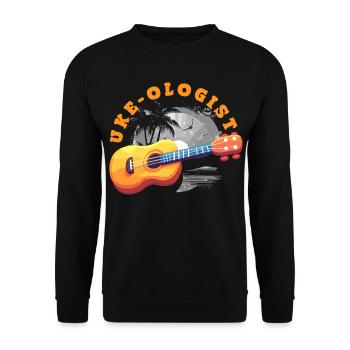 Lustiges Ukulele Designs Und Sprüche - Unisex Pullover - Schwarz - Vorne - Alina (178cm) & Michal (187cm)