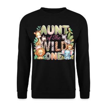Tante du Sauvage - Sweat-shirt Unisexe - noir - Devant - Alina (178cm) & Michal (187cm)