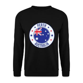 Insigne du drapeau rond de Perth, Australie - Sweat-shirt Unisexe - noir - Devant - Alina (178cm) & Michal (187cm)