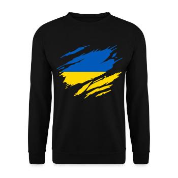 Ukraine Drapeau Ukrainien Ukrainienne - Sweat-shirt Unisexe - noir - Devant - Alina (178cm) & Michal (187cm)