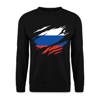 Russie Drapeau Russe - Sweat-shirt Unisexe - noir - Devant - Alina (178cm) & Michal (187cm)