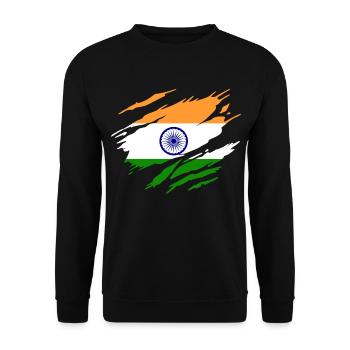 India Indian Flag Indian - Unisex Sweatshirt - black - Front - Alina (178cm) & Michal (187cm)