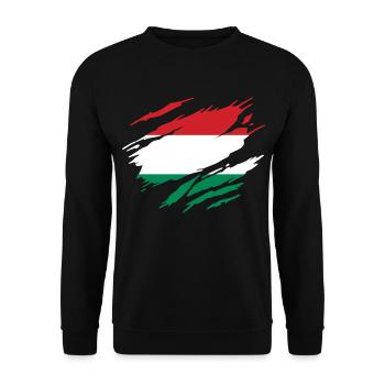 Ungarn Ungarische Flagge Ungarisch - Unisex Pullover - Schwarz - Vorne - Alina (178cm) & Michal (187cm)