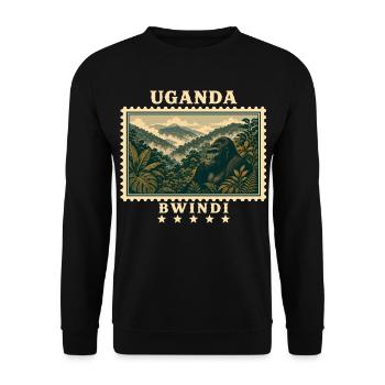 Uganda Bwindi Vintage Travel Brand - Unisex Sweatshirt - black - Front - Alina (178cm) & Michal (187cm)