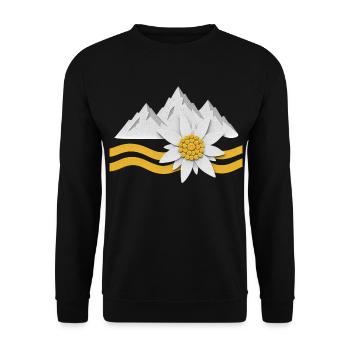 Montagnes des Alpes avec des fleurs d’Edelweiss Paysage naturel - Sweat-shirt Unisexe - noir - Devant - Alina (178cm) & Michal (187cm)