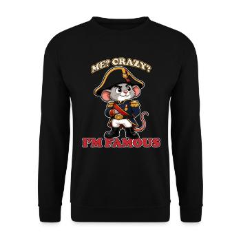 Moi, c’est fou, je suis célèbre, mascotte drôle de Napoléon - Sweat-shirt Unisexe - noir - Devant - Alina (178cm) & Michal (187cm)