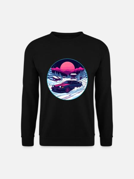 Neon Winter Drift Alpenkunst - Unisex Pullover - Schwarz