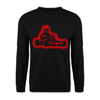 Go-Kart Motorsport Racing Driver Men Boys Go-Kart - Unisex Sweatshirt - black - Front - Alina (178cm) & Michal (187cm)