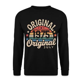 Original Juillet 1975 Anniversaire Vintage Retro - Sweat-shirt Unisexe - noir - Devant - Alina (178cm) & Michal (187cm)