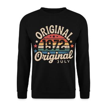 Original Juillet 1972 Anniversaire Vintage Retro - Sweat-shirt Unisexe - noir - Devant - Alina (178cm) & Michal (187cm)