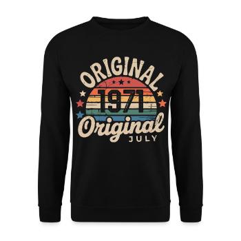 Original Juillet 1971 Anniversaire Vintage Retro - Sweat-shirt Unisexe - noir - Devant - Alina (178cm) & Michal (187cm)