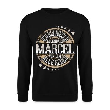 Marcel - Unisex Pullover - Schwarz - Vorne - Alina (178cm) & Michal (187cm)