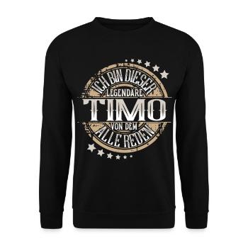 Timo - Unisex Pullover - Schwarz - Vorne - Alina (178cm) & Michal (187cm)