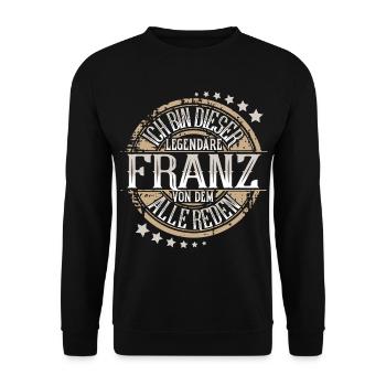 Franz - Unisex Pullover - Schwarz - Vorne - Alina (178cm) & Michal (187cm)