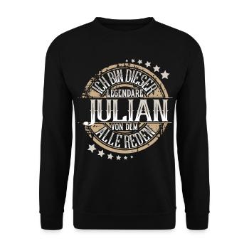Julian - Unisex Pullover - Schwarz - Vorne - Alina (178cm) & Michal (187cm)