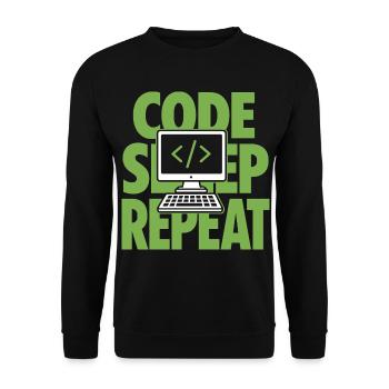 Code Sleep Repeat Programmer - Unisex Sweatshirt - black - Front - Alina (178cm) & Michal (187cm)