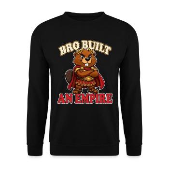 Bro Built an Empire Funny Roman Beaver Meme - Unisex Sweatshirt - black - Front - Alina (178cm) & Michal (187cm)