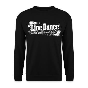 Line Dance: Alles ist gut - Unisex Pullover - Schwarz - Vorne - Alina (178cm) & Michal (187cm)