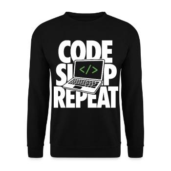 Programmeur de répétition en sommeil de code - Sweat-shirt Unisexe - noir - Devant - Alina (178cm) & Michal (187cm)