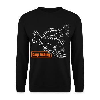 Fische_angeln_001_carp_fishing - Unisex Sweatshirt - black - Front - Alina (178cm) & Michal (187cm)