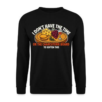 Zeitknappe Charcuterie - Unisex Pullover - Schwarz - Vorne - Alina (178cm) & Michal (187cm)